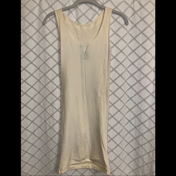 Bebe crème color body con dress with gold bedazzled - Picture 2 of 3